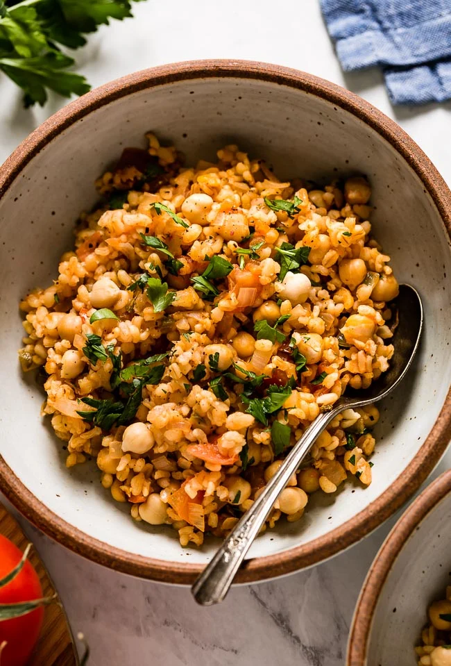 Middle Eastern dishes like pilaf and tagine